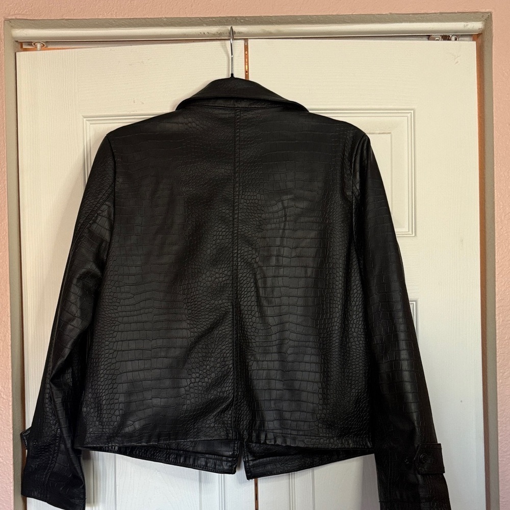 Marc New York Black Crocodile-Patterned Women's Jacket size S - Picture 6 of 10